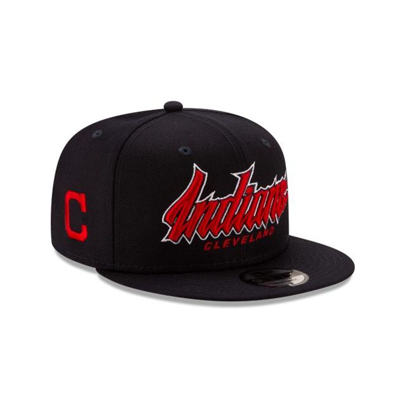 MLB Cleveland Indians Slab 9Fifty Snapback (RBH7631) - Blue New Era Caps